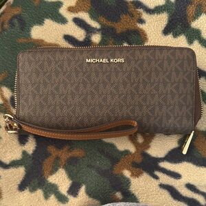 Michael Kors Dark Brown Monogram Wristlet